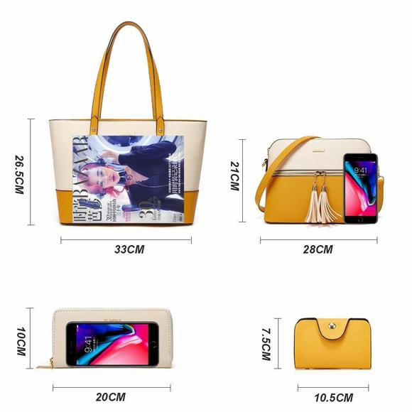 Deluxe Leather Bag Ensemble Satchels